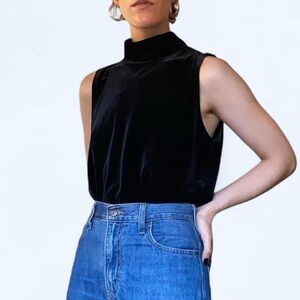 J. Crew Black Velvet Top